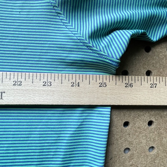 Holderness & Bourne Donald Ross Golf Polo Logo Striped Green XL Men - Picture 9 of 10